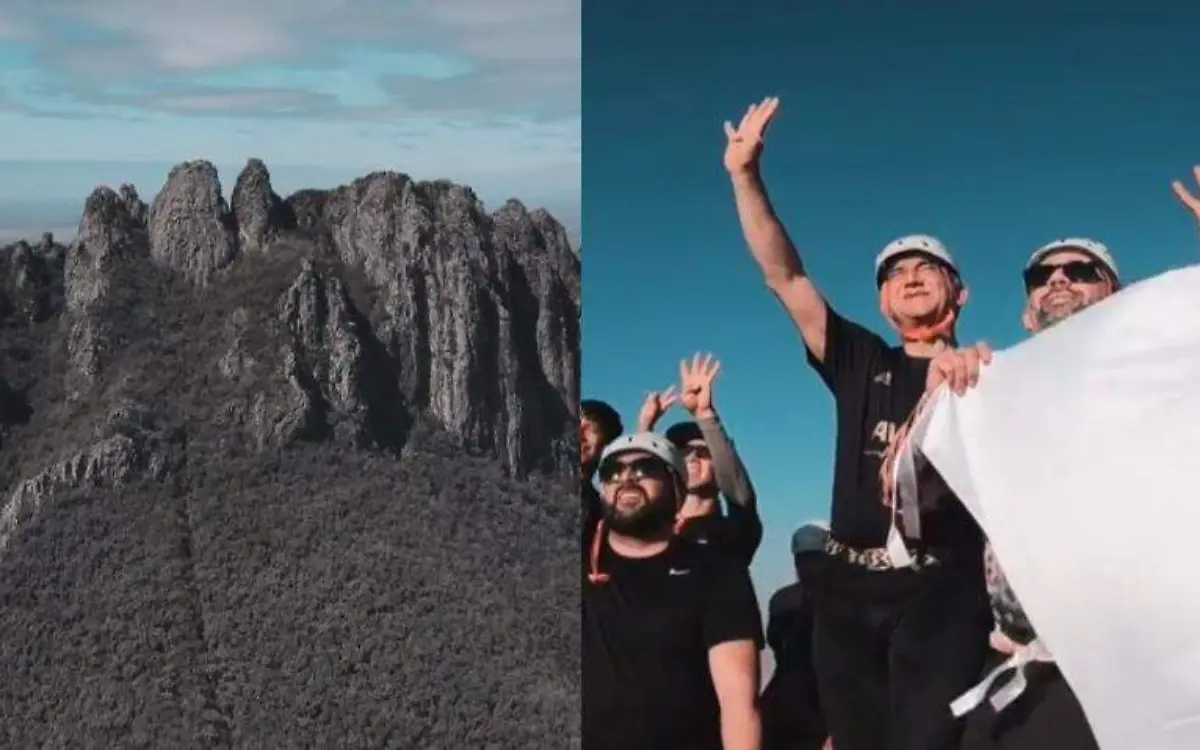 El gobernador de Tamaulipas, Américo Villarreal, logró escalar en un tiempo excelente el Cerro de Bernal Captura de pantalla Facebook @SECTURTAM