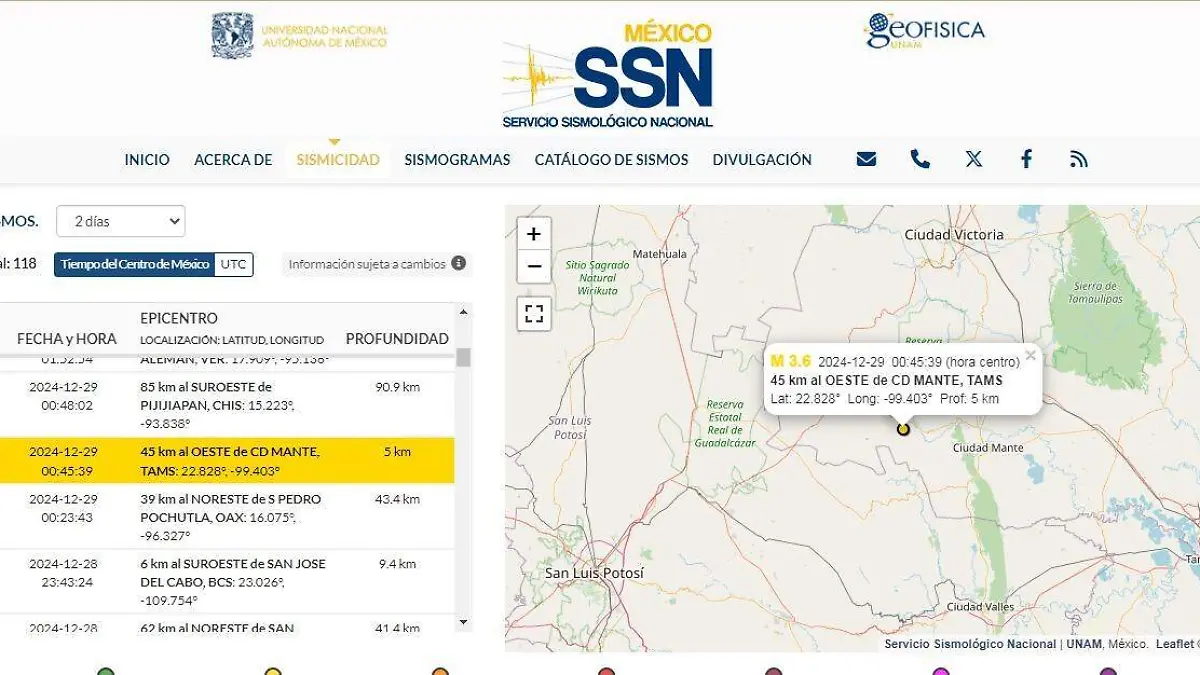 El sismo se presentó a 162 kilómetros de Tampico, Tamaulipas
