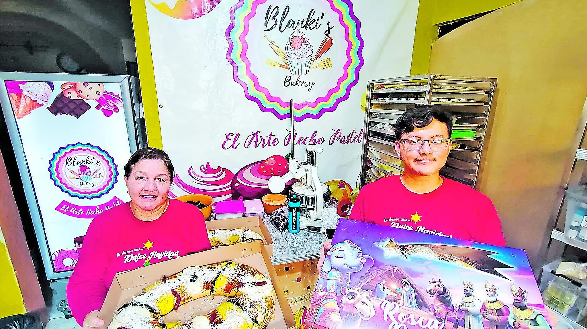 Blanca y Samuel con sus deliciosas roscas con motivo del Día de Reyes