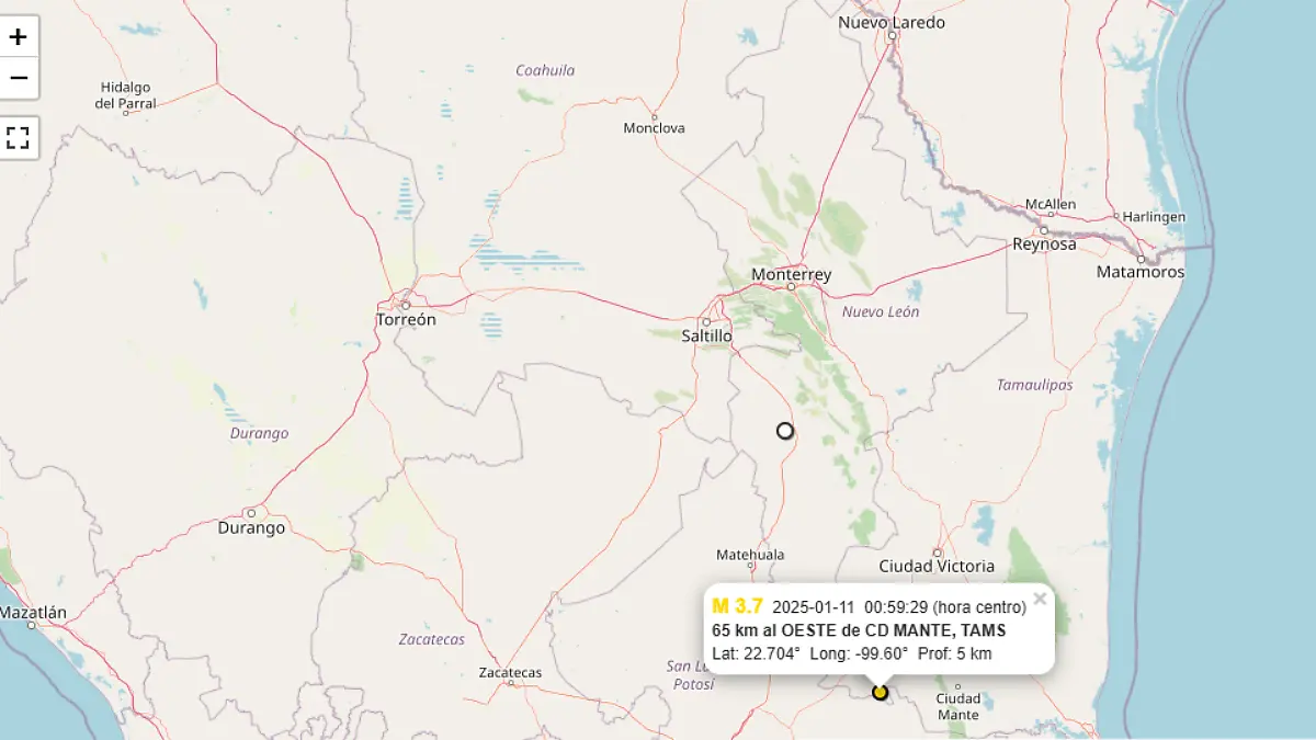Sismo en Tamaulipas 2025
