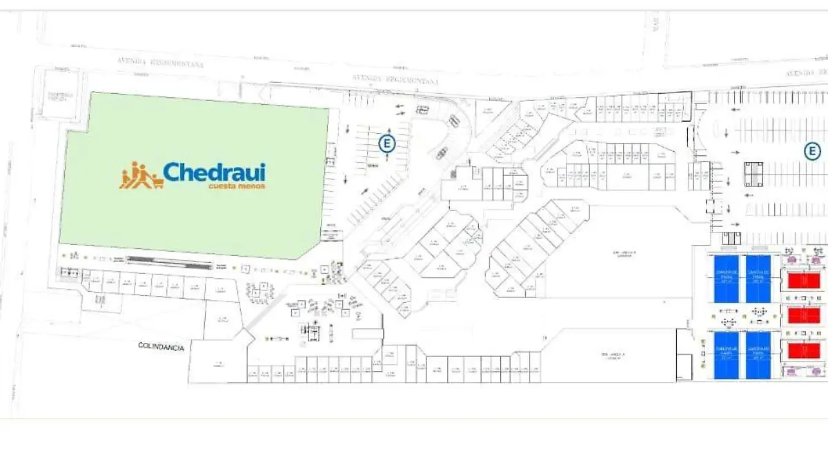 La tienda Chedraui Selecto estará al frente de Plaza Crystal, acorde a los planos de la inmobiliaria