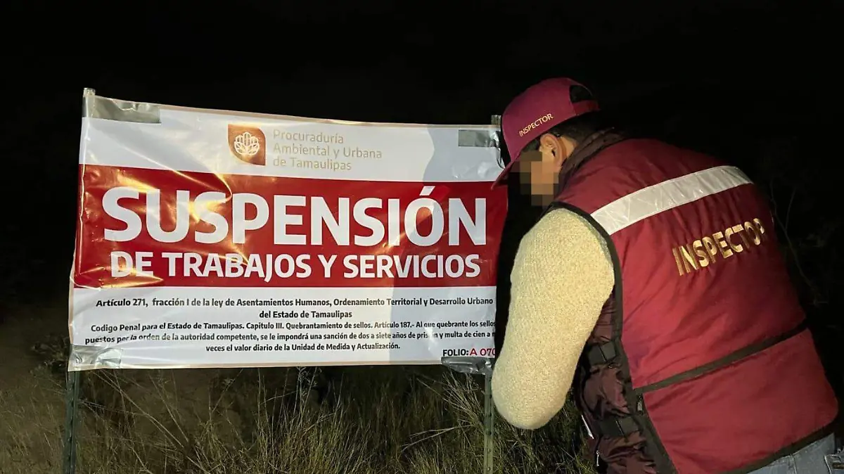La suspensión ocurrió en un predio de Ciudad Victoria, Tamaulipas