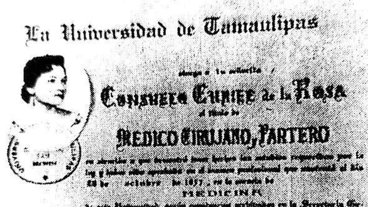 La Universidad Autónoma de Tamaulipas otorgó la cédula a la distinguida profesionista en 1960