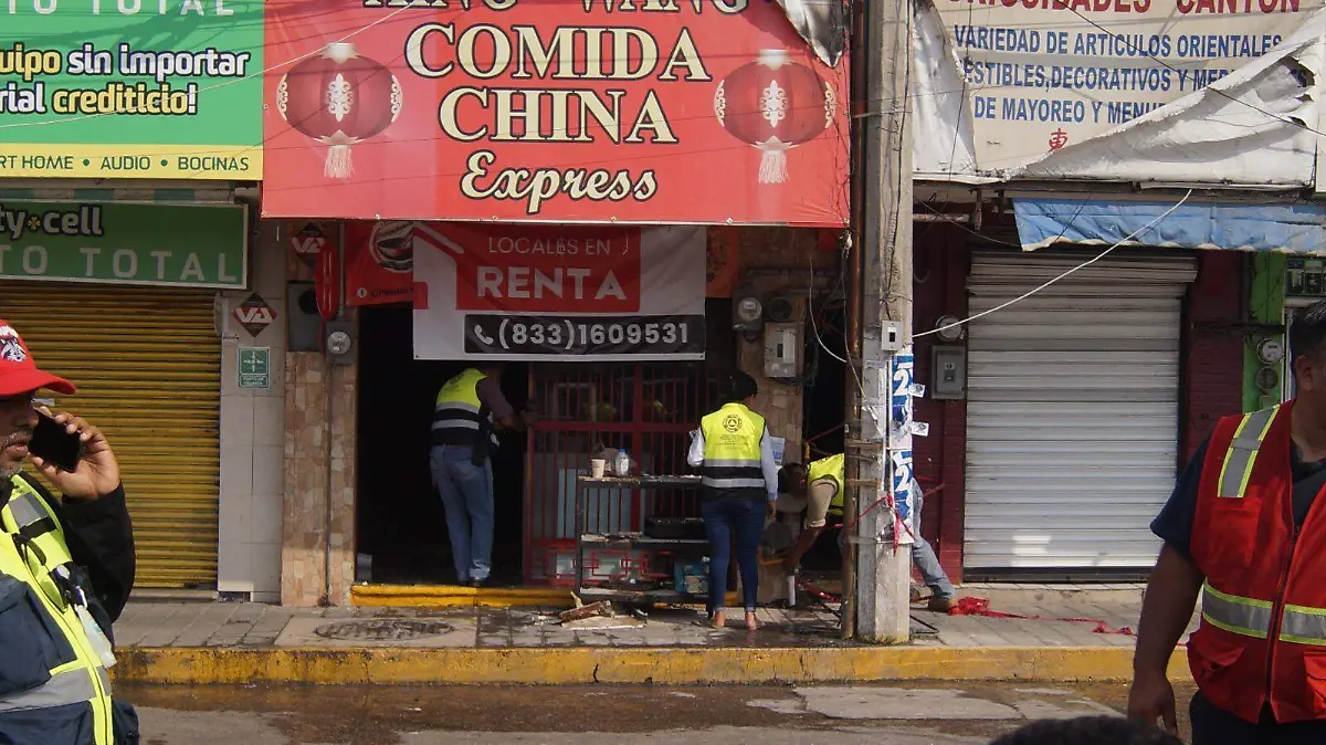 Es la segunda ocasión que ocurre un incendio en menos de una semana en este lugar dedicado a la venta de comida china en Ciudad Madero