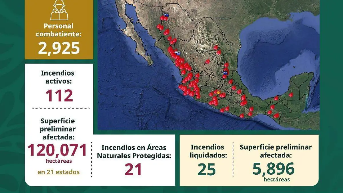 Conafor reporta un incendio activo en Tamaulipas
