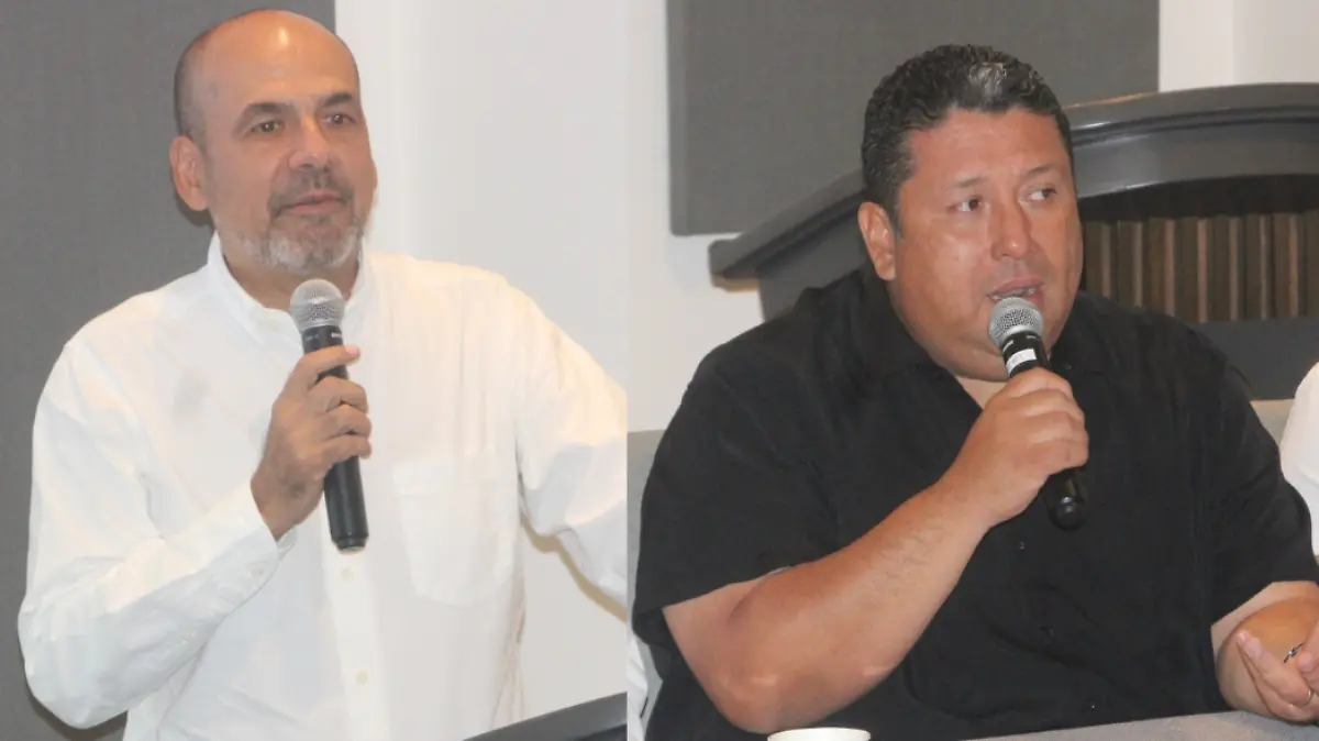 David Granados y el rector del Tec Madero, Juan Dionisio Cruz