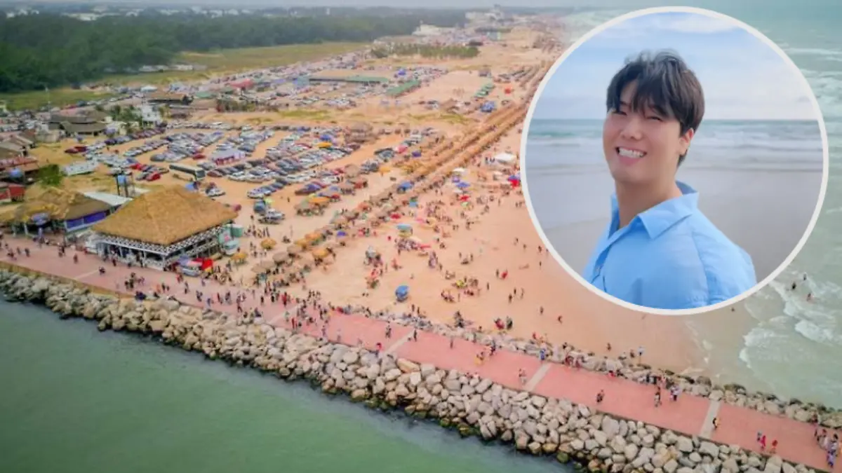 Beto Kang, influencer coreano conoce playa Miramar en su visita a Tamaulipas