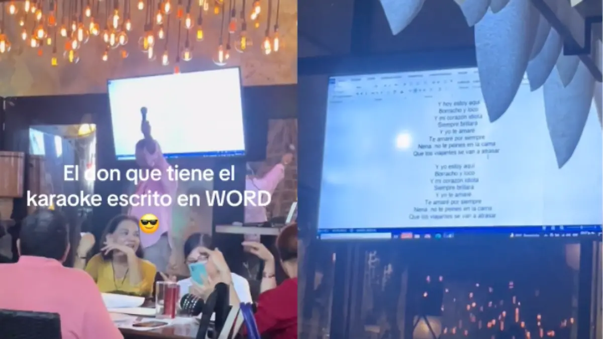 Se queda sin letra en el karaoke, pero usa el Word, ‘no se aguantó las ganas de cantar’