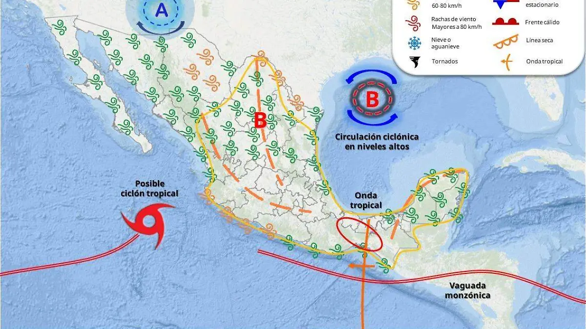 Circulacion ciclonica Tamaulipas
