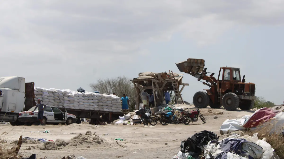 La producción de sal puede observarse a un costado de los terrenos que conforman el puerto de Altamira
