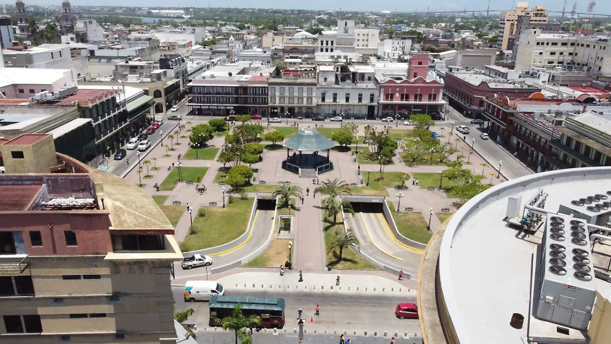 Así luce actualmente la Plaza de la Libertad de Tampico