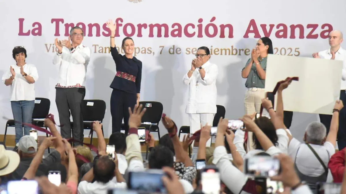Claudia Sheinbaum se reúne con el gobernador de Tamaulipas, Américo Villarreal en Ciudad Victoria