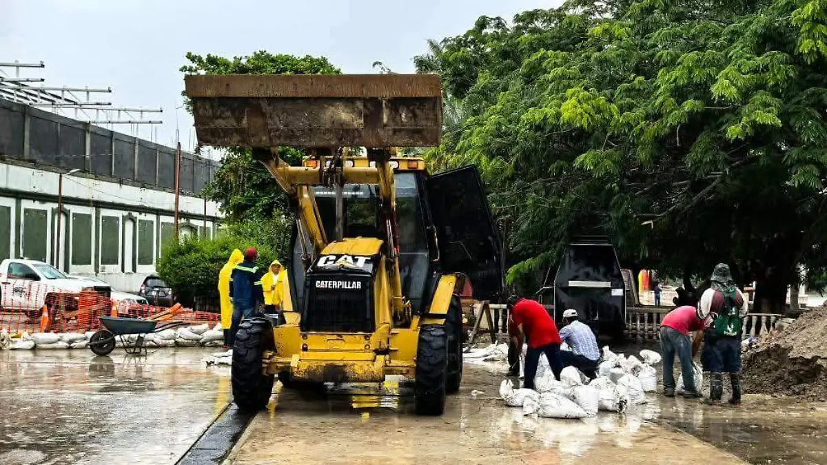 Con maquinaria pesada se han retirado ramas caídas debido a las lluvias del miércoles 8 al viernes 10 de octubre