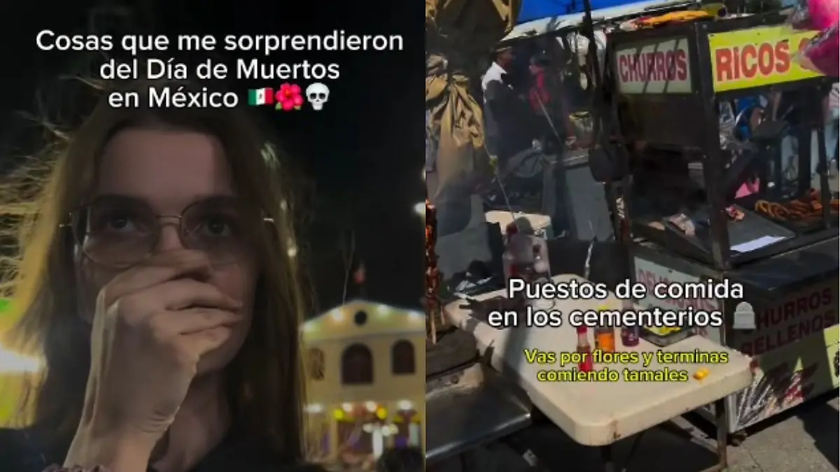 La influencer polaca se sorprendió de que vendían comida entre las tumbas, en los panteones