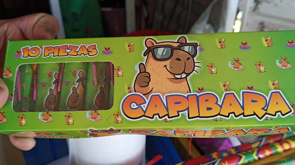 Los capibaras en pirotecnia de venta en el sur de Tamaulipas