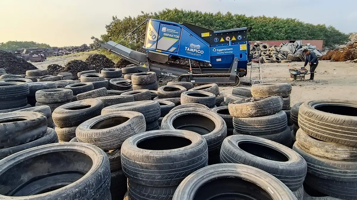 Impaktor tritura 600 llantas por día en Tampico