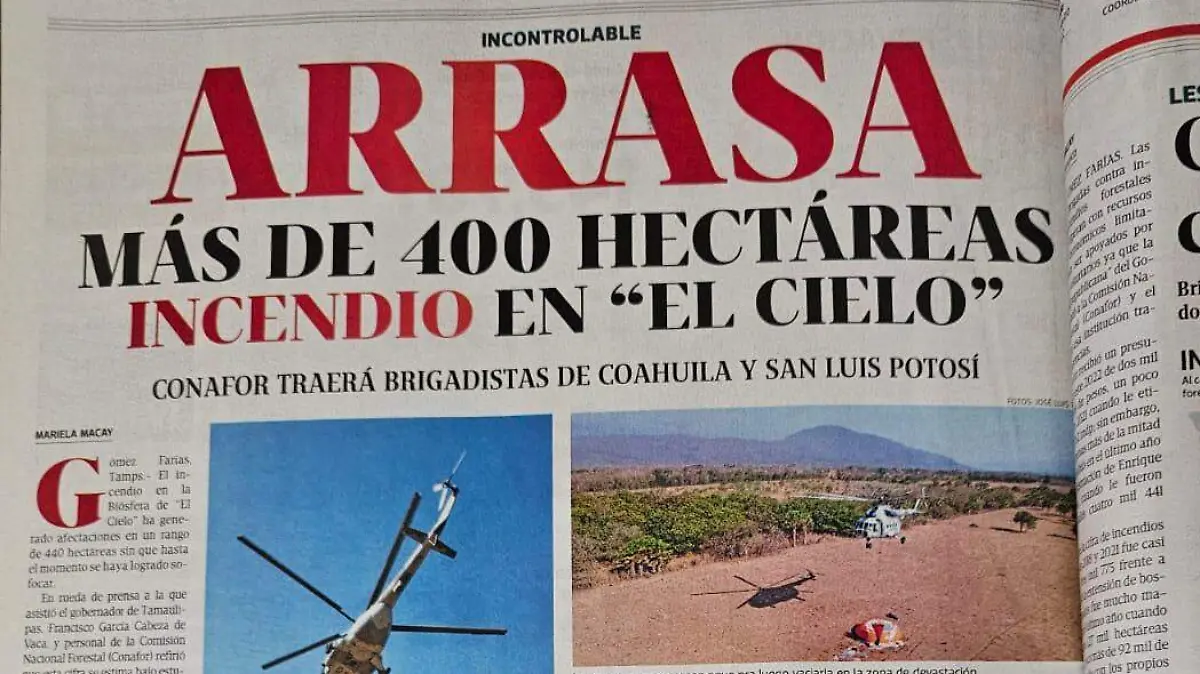 Así fue una de las notas del Incendio en EL SOL DE TAMPICO