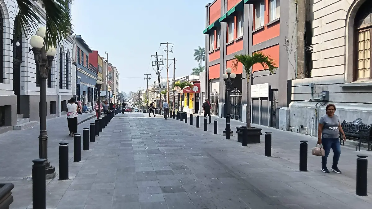 Algunos tramos de la calle integran el tránsito peatonal y vehicular