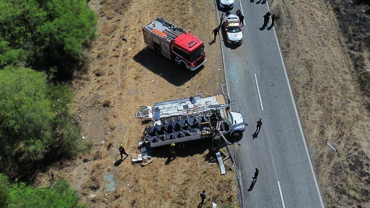 Accidente de la unidad con peregrinos en Tamaulipas