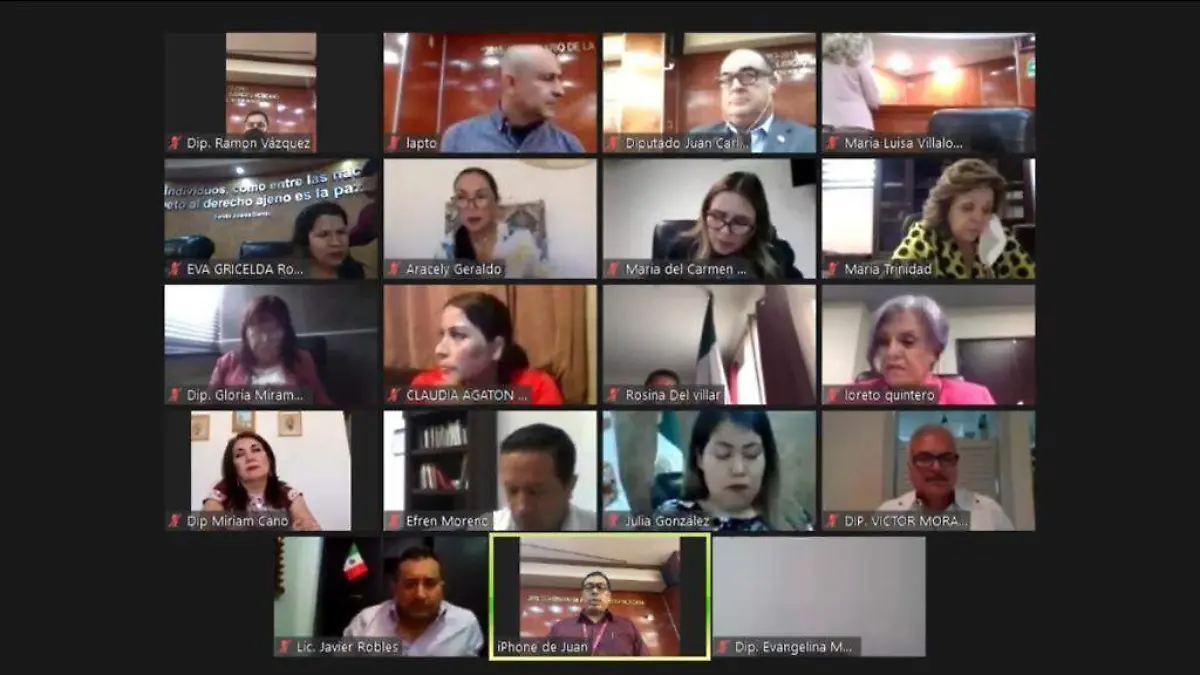 Sesión plenaria no presencial de la XXIII Legislatura del estado