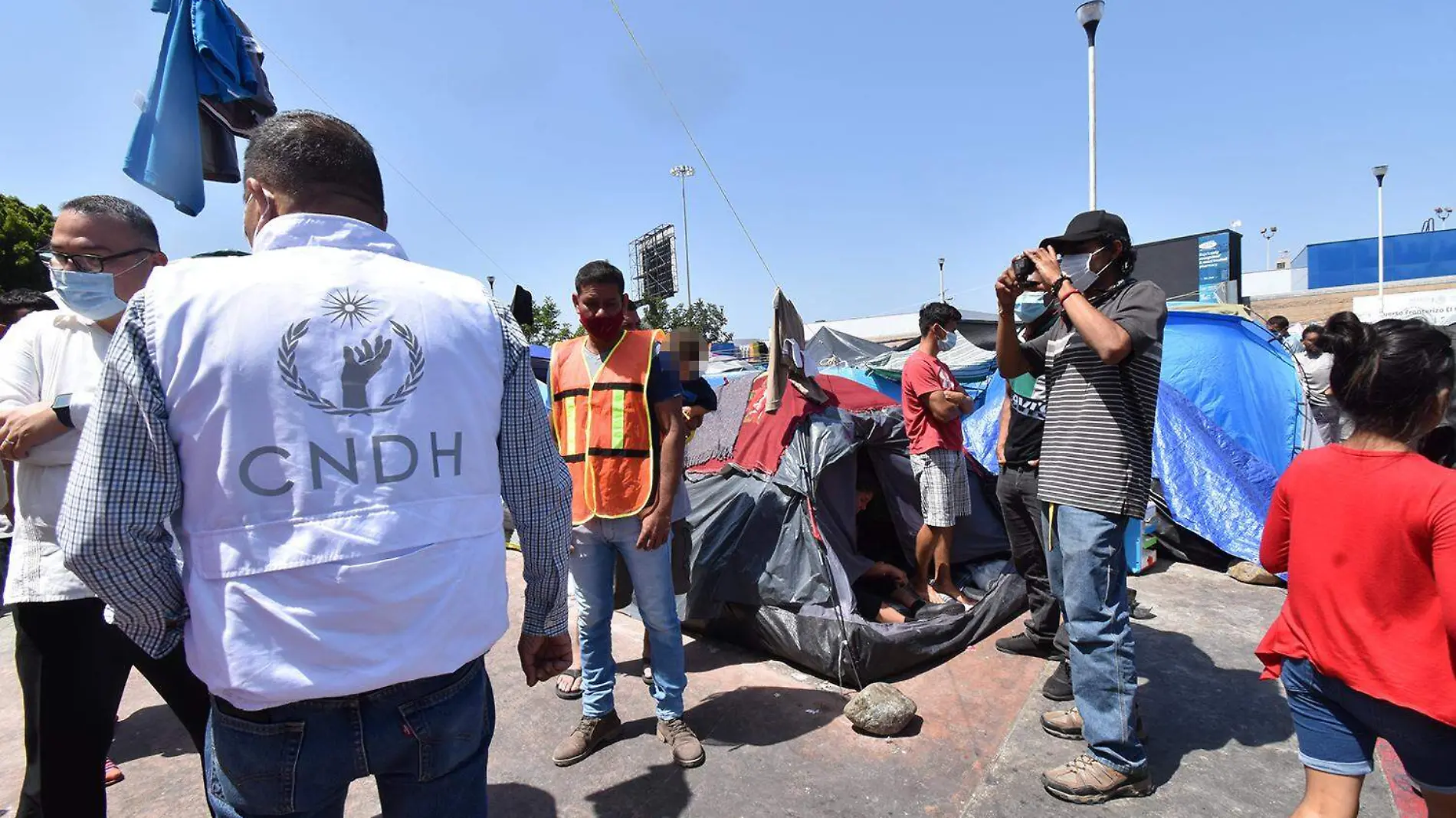 CNDH, campamento migrantes, medidas cautelares