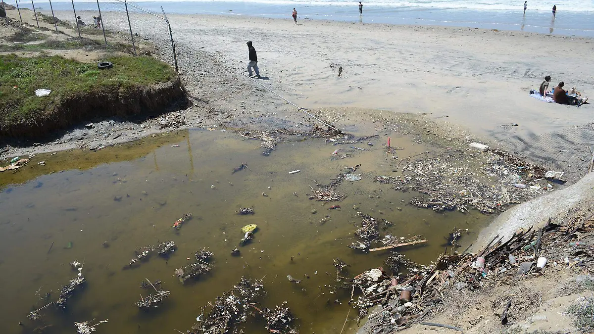 Playas de Tijuana, mar, agua sucia