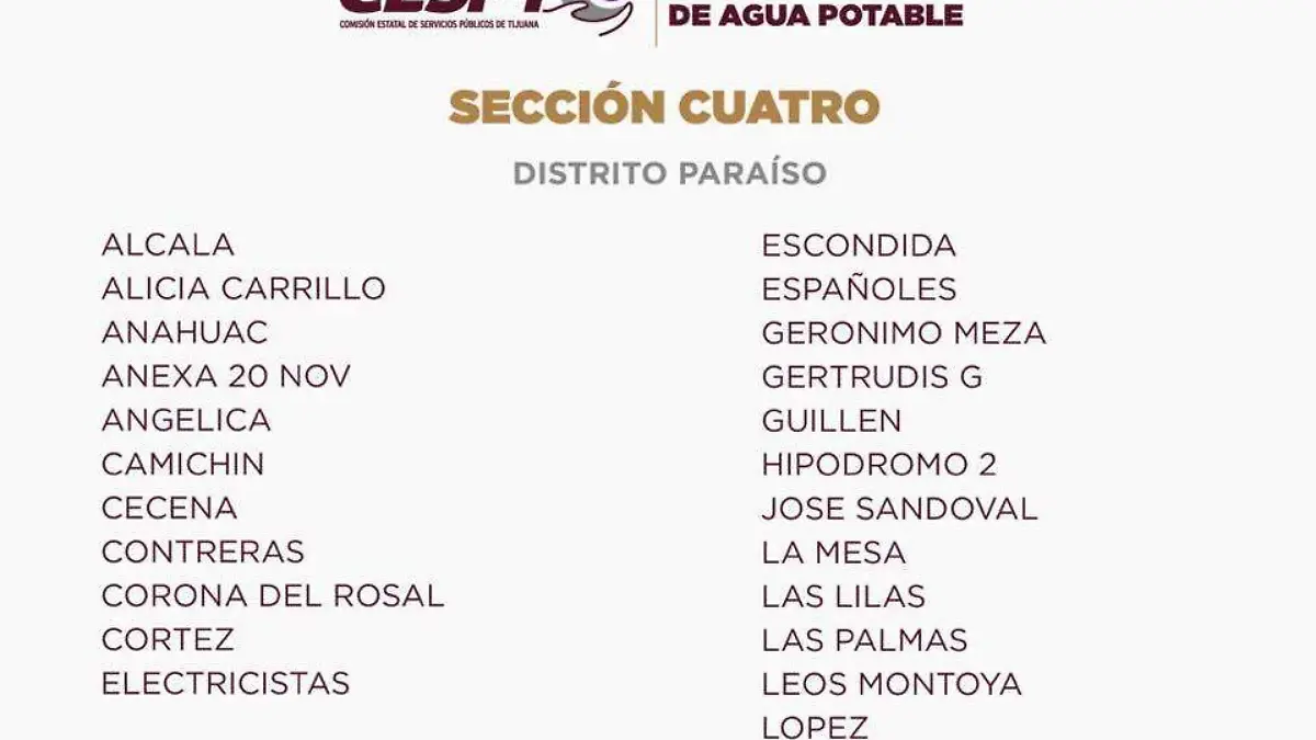 Sección 4 Distrito Paraíso