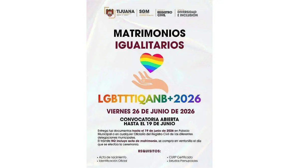 Matrimonios Colectivos LGBTTTIQANB+ 2026
