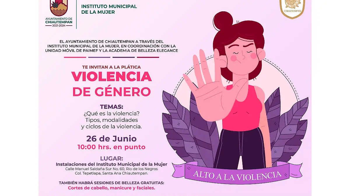 cartel plática violencia de género