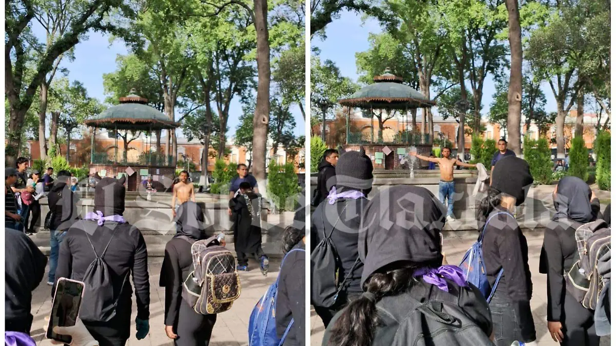 hombre se desnuda en marcha 8m