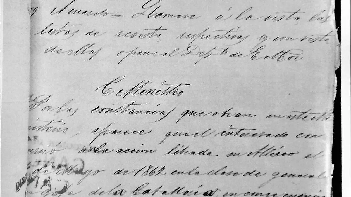 Certificación de que Antonio Carvajal fue el jefe en la batalla de Atlixco