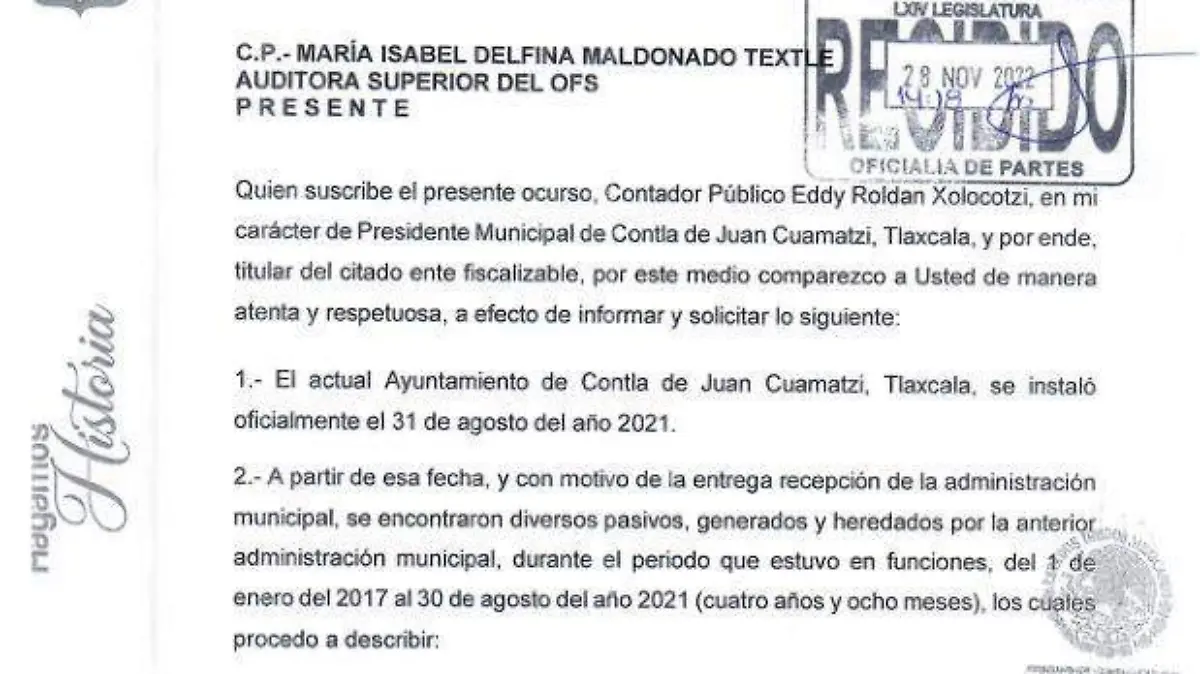 Oficio Contla