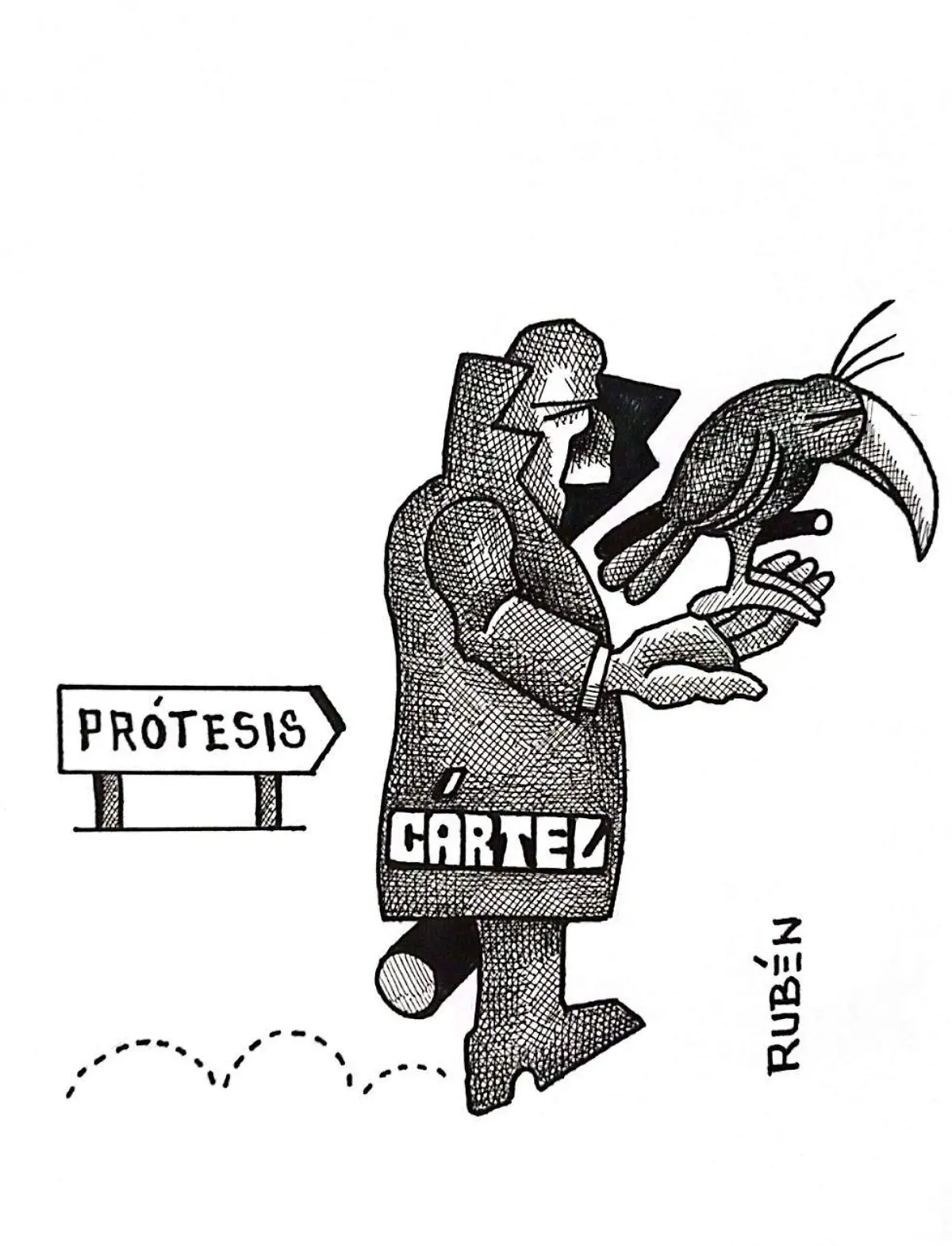 cartón RUBEN '' LAS VEREDAS QUITARAN ''
