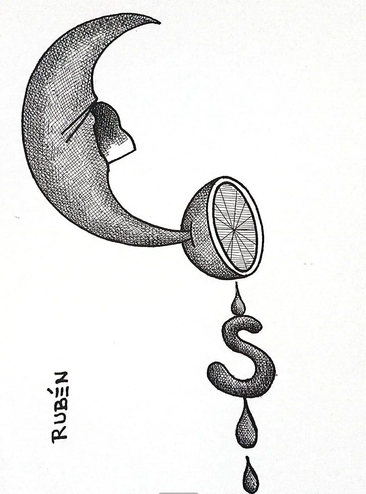 carton Rubén'' LA LUNA Y SU LIMÓN'' 