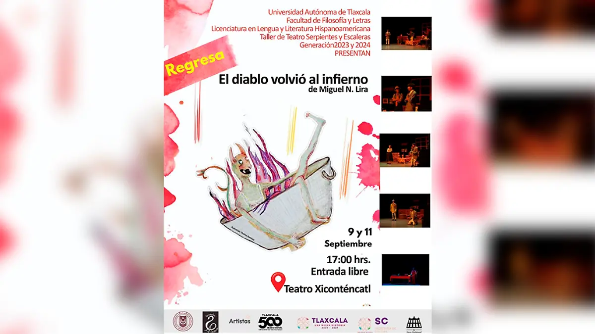 cartel de obra el Diablo regreso.