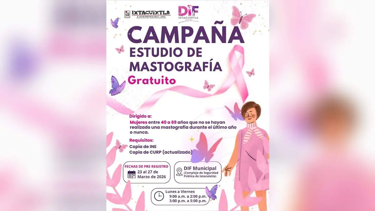Abierto preregistro para mastografías gratuitas hasta el 27 de marzo