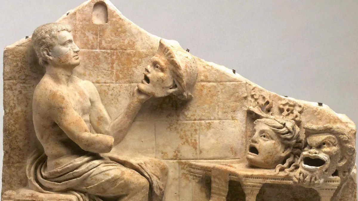 Relief_with_Menander_and_New_Comedy_Masks_-_Princeton_Art_Museum