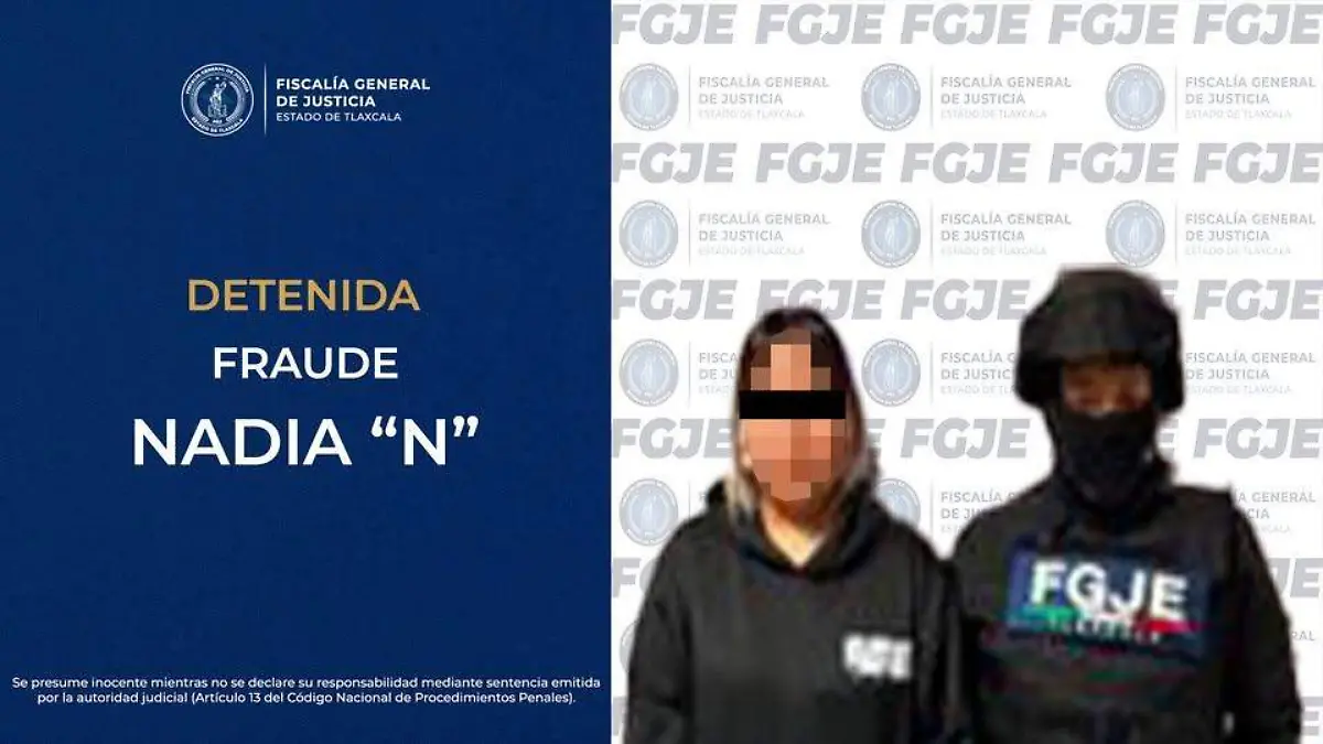 Detienen en Tlaxcala a mujer buscada en Hidalgo por un presunto fraude