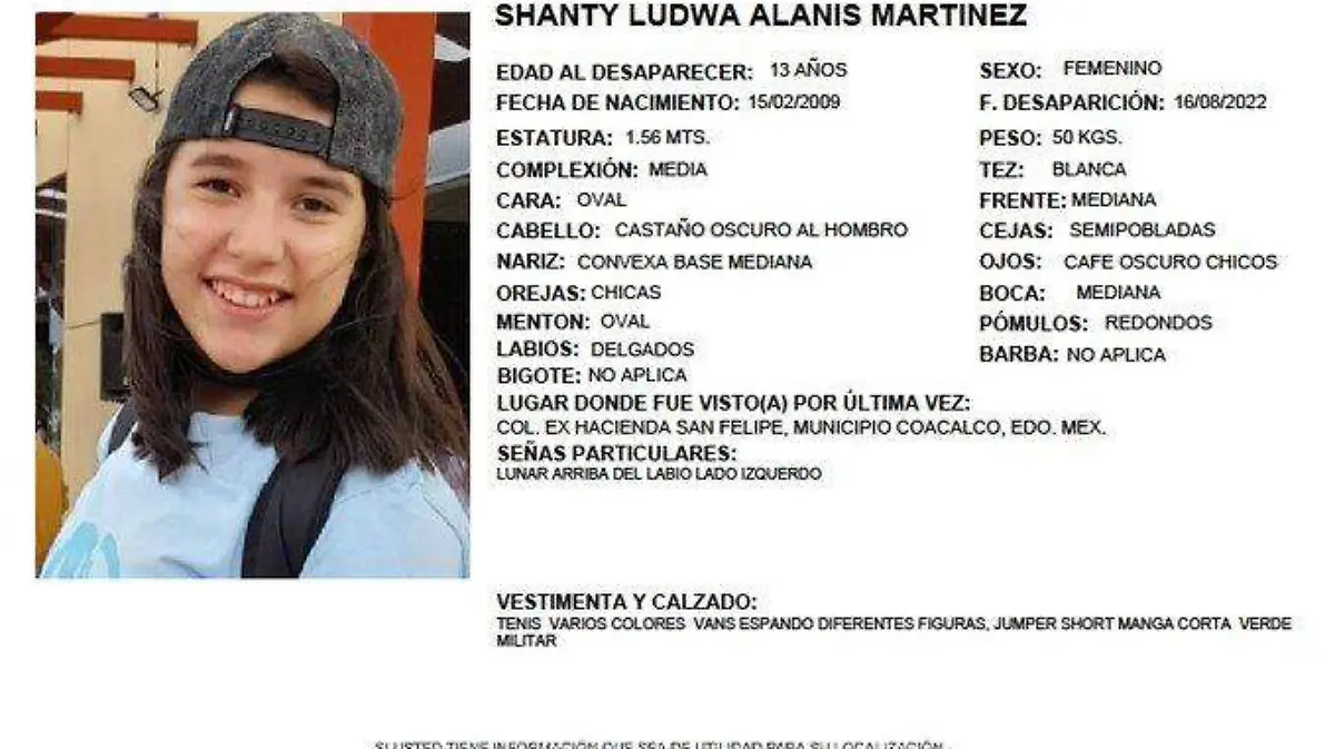 niña desaparecida