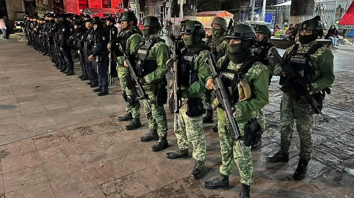 Elementos estatales, municipales y del ejército mexicano