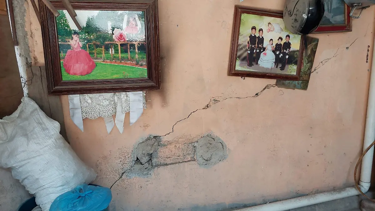 casas agrietadas colector chalco