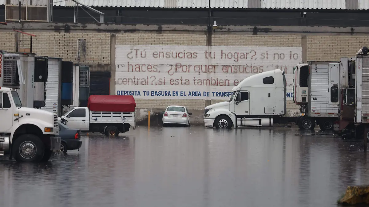 lluvia central de Abasto de Toluca