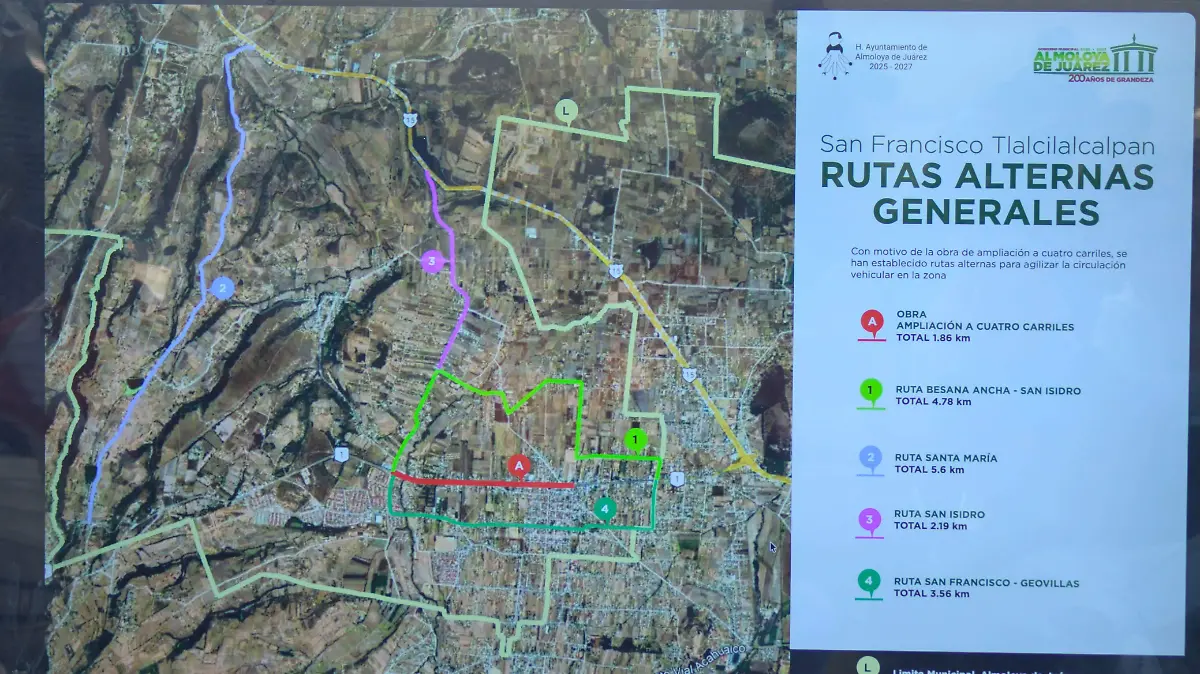 Rutas alternas para reducir los congestionamientos obra Colibrí
