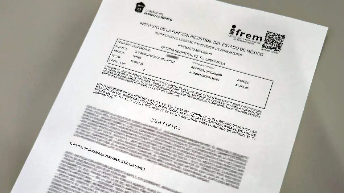 certificado de libertad i existencia de gravámenes