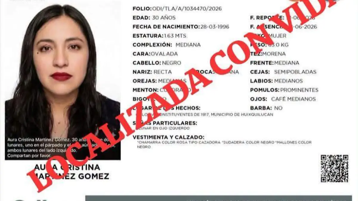 mujer localizada