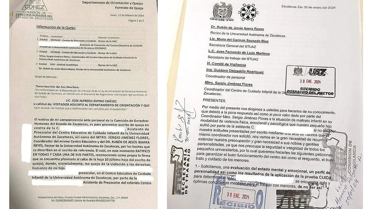 Documentos de denuncia