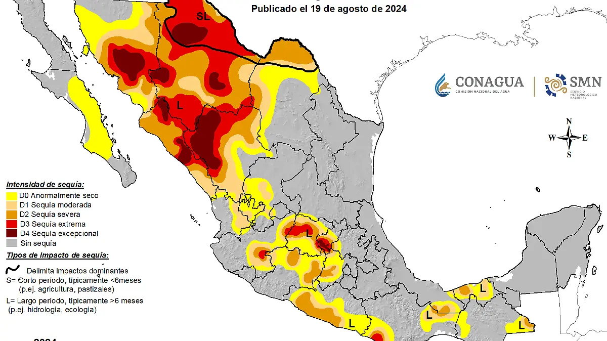 Monitor de sequía 20240815