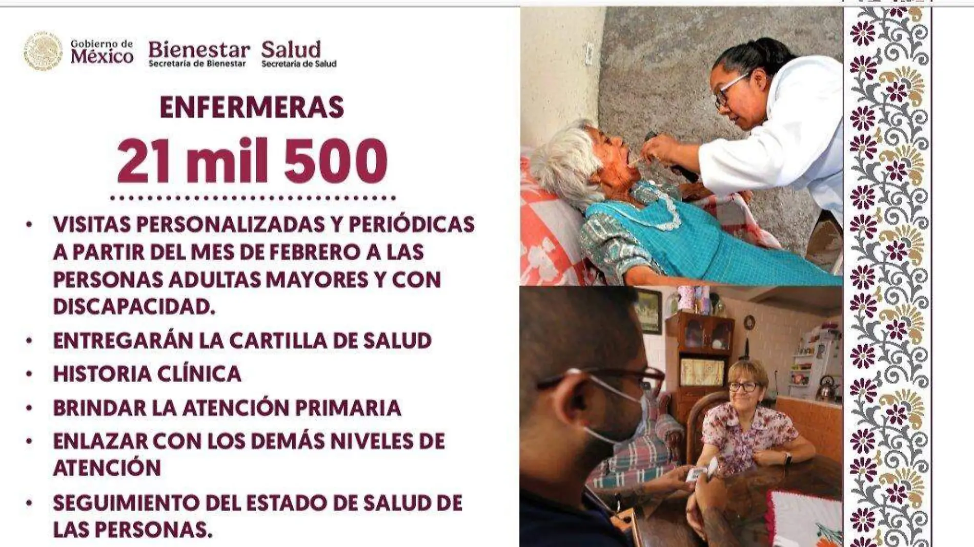 Infografía visitas enfermeras y médicos salud casa por casa