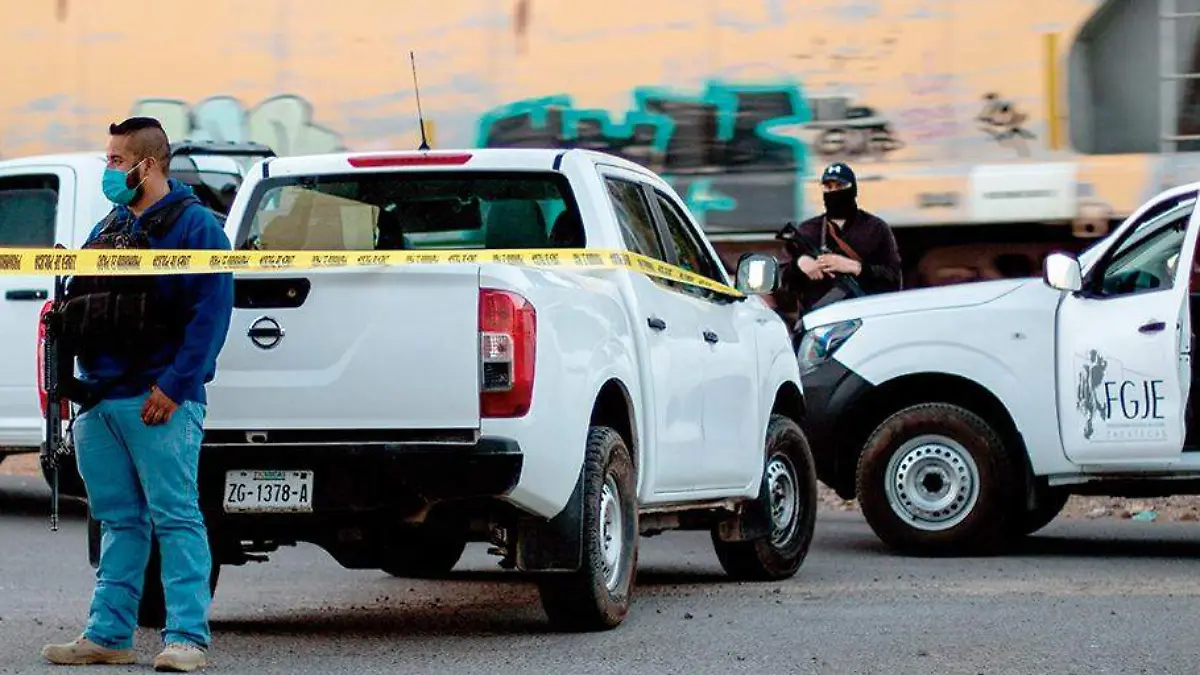 Policías de Investigación en zona de intervención