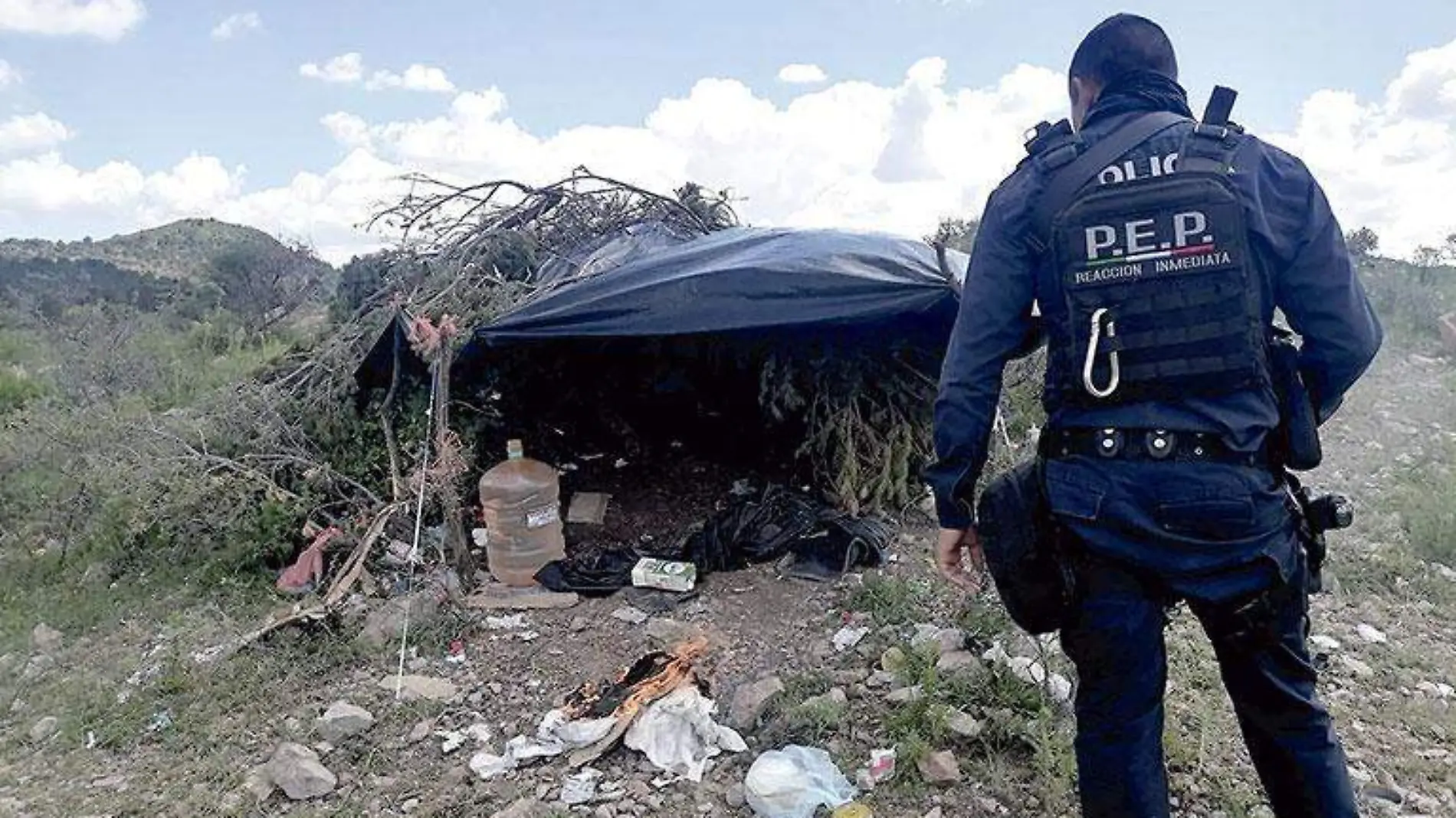 El-narcocampamento-fue-localizado-y-destruido-por-elementos-de-la-Policía-Estatal